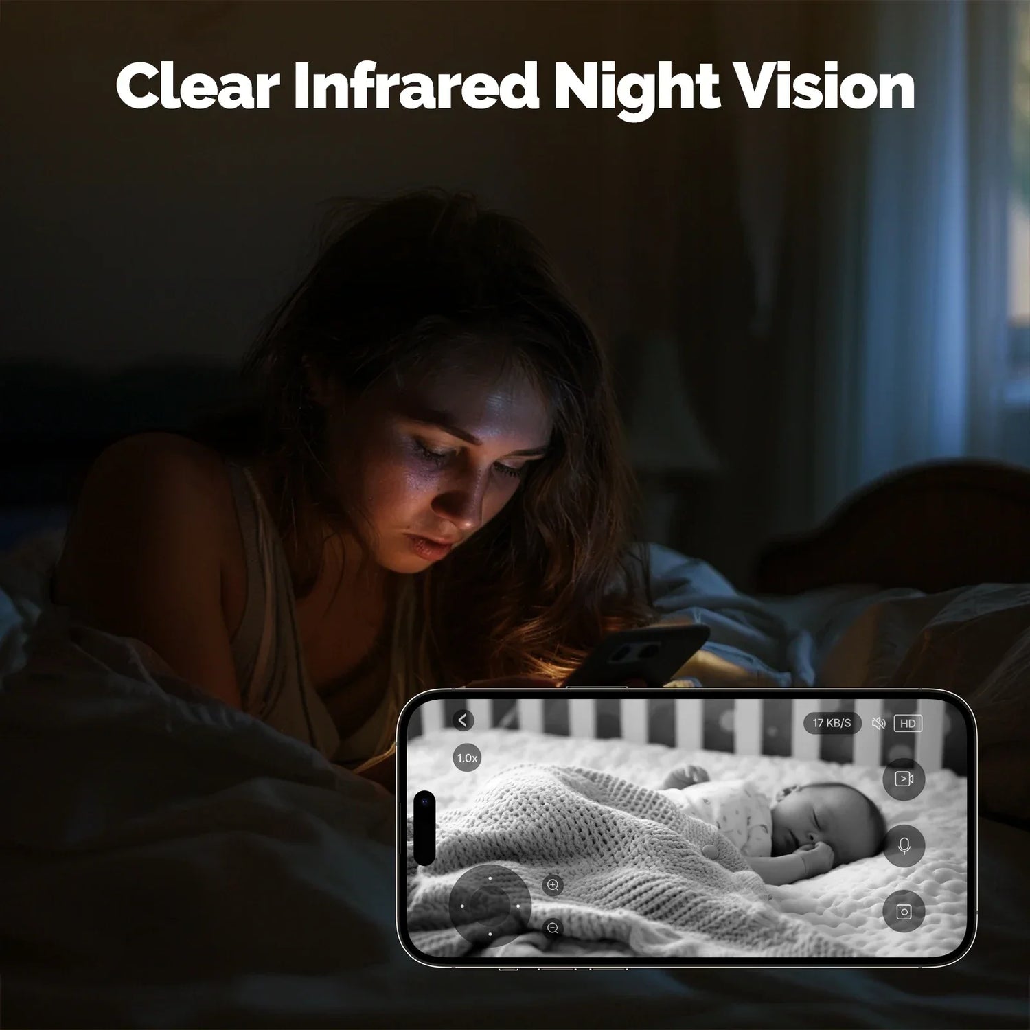 Caméra De Sécurité Intérieure WiFi 4MP Avec Vision Nocturne
